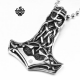 Silver bikies pendant fleur-de-lis stainless steel Thor's Hammer necklace