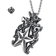 Silver star pendant pentagram stainless steel solid necklace
