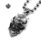 Silver bikies pendant skull stainless steel solid necklace soft gothic