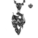 Silver skull pendant stainless steel solid necklace soft gothic