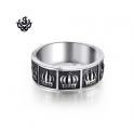 Silver ring Celtic crown solid stainless steel band