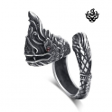 Silver dragon ring solid stainless steel band 3D BIG
