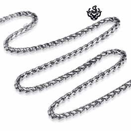 Silver necklace solid stainless steel twisted Chain